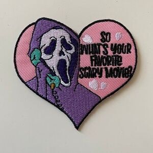 Ghostface "So What's your favorite scary movie" iron on patch